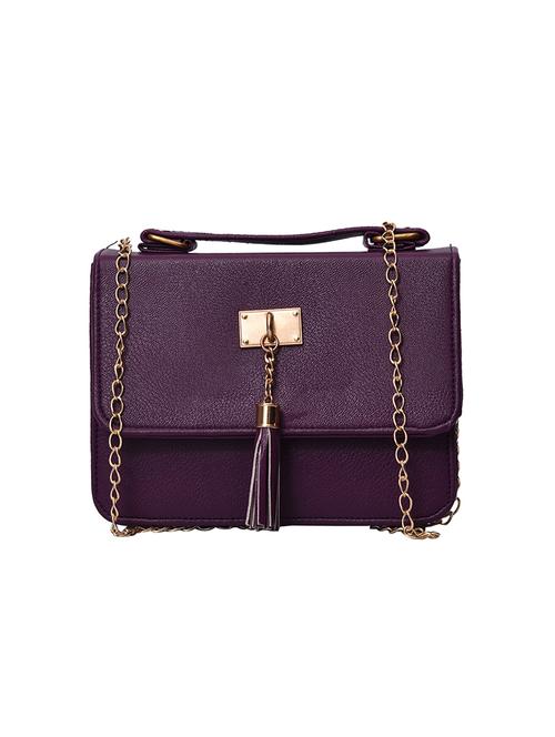 purple leatherette (pu) sling bag - 17118140 - Very Small Image - 1