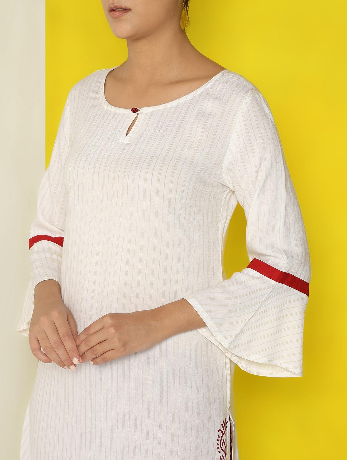 printed straight kurta - 17119066 - Zoom Image - 4