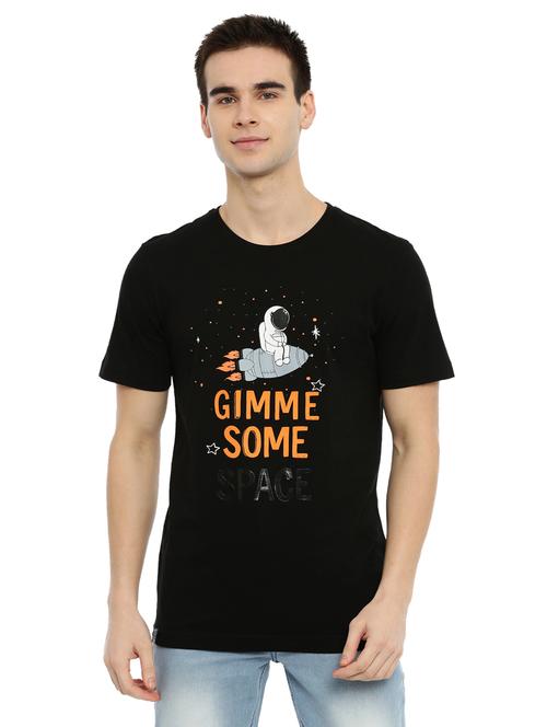 black typographic chest print t-shirt - 17119222 - Very Small Image - 1