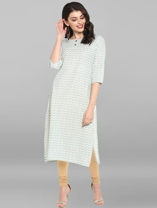 chevron straight kurta - 17120269 - Very Small Image - 1