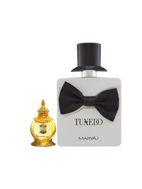 ajmal mukhallat al wafa cp alcohol-free attar 12ml for unisex and maryaj tuxedo edp 100ml for men + 2 parfum testers free - 17121759 - Very Small Image - 1