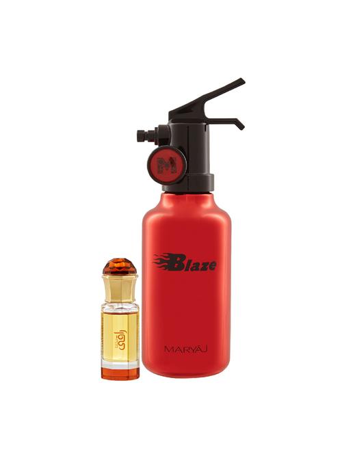 ajmal mukhallat raaqi cp alcohol-free attar 10ml for unisex and maryaj blaze edp 100ml for men + 2 parfum testers free - 17121823 - Very Small Image - 1