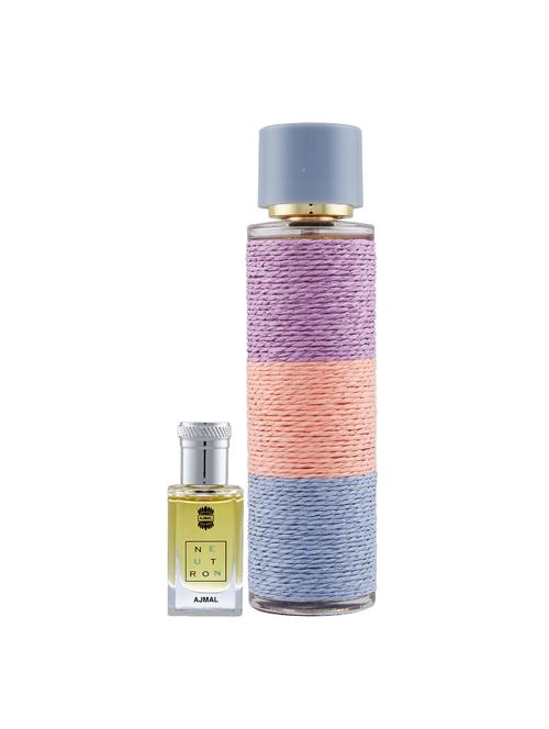 ajmal neutron cp alcohol-free attar 10ml for men and maryaj deuce femme edp 100ml for women + 2 parfum testers free - 17122154 - Very Small Image - 1