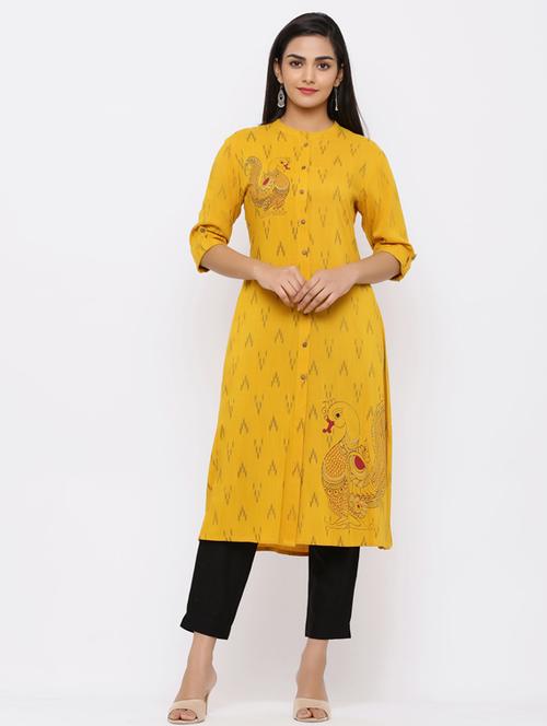 ikat print a-line kurta - 17123925 - Very Small Image - 1