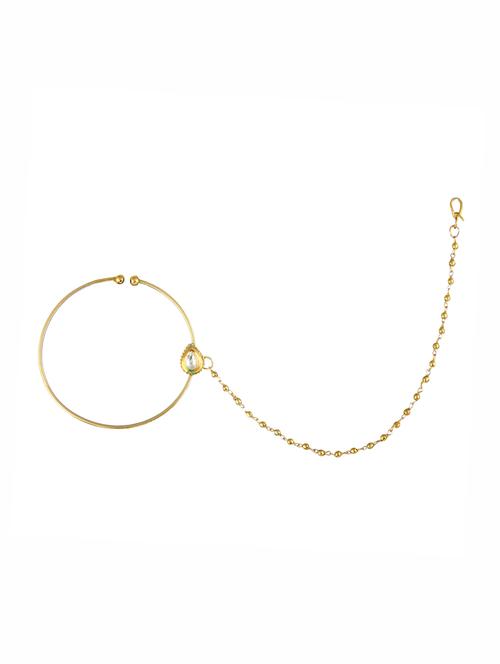 gold metal naath nose pin - 17124701 - Very Small Image - 1