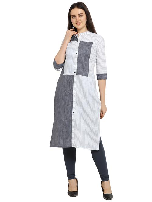 contrast straight kurta - 17125548 - Very Small Image - 1
