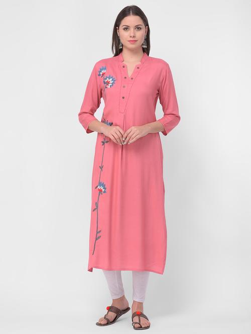 embroidered straight kurta - 17126020 - Very Small Image - 1