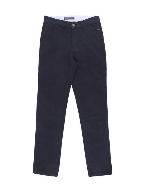 dark blue cotton blend casual trouser - 17130586 - Very Small Image - 1