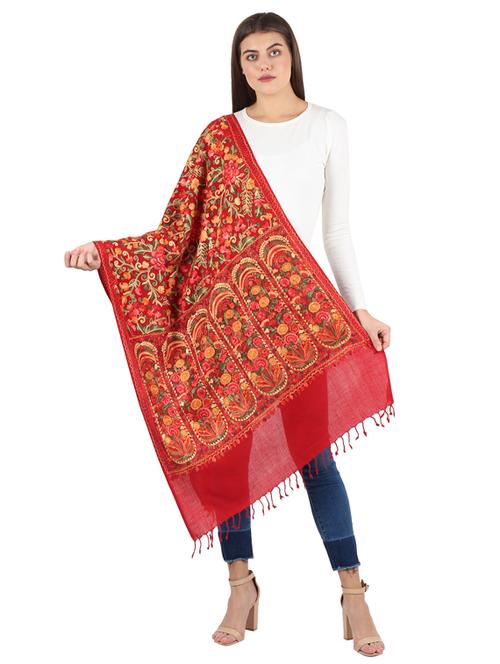 red cotton stole - 17135165 - Very Small Image - 1