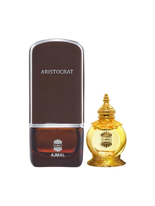 ajmal aristocrat edp 75ml for men and mukhallat al wafa cp musky alcohol-free attar 12ml for unisex + 2 parfum testers free - 17135446 - Very Small Image - 1