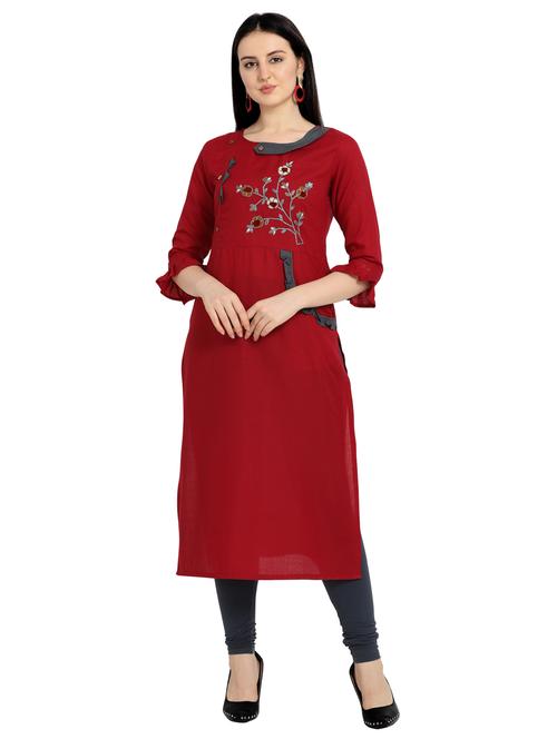 embroidered straight kurta - 17136833 - Very Small Image - 1