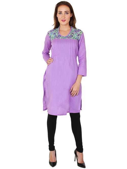 contrast straight kurta - 17137208 - Very Small Image - 1