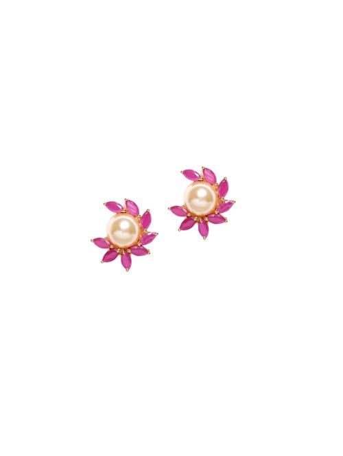 pink metal studs earring - 17137529 - Very Small Image - 1