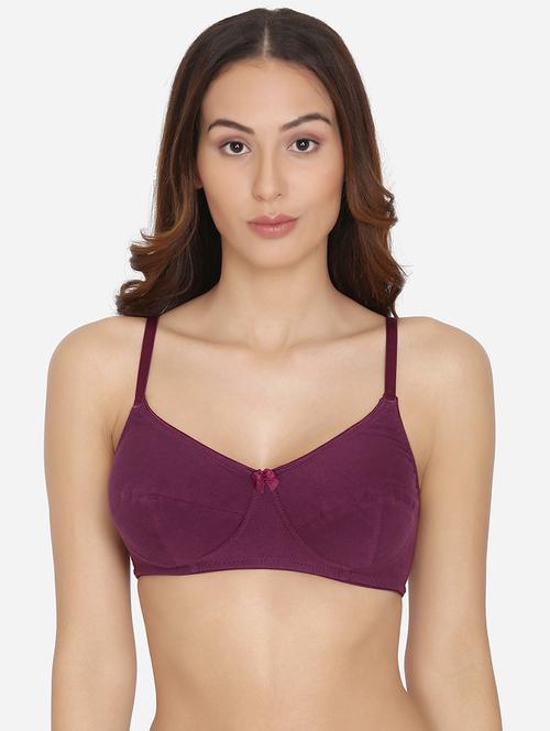purple cotton tshirt bra - 17137582 - Very Small Image - 1