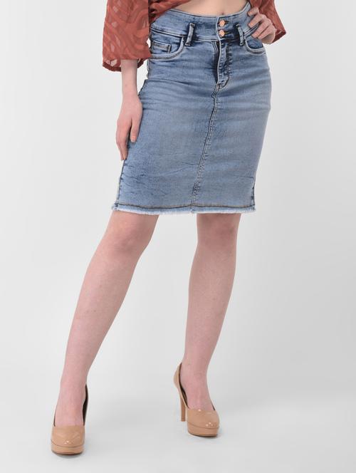 high rise denim skirt  - 17138783 - Very Small Image - 1
