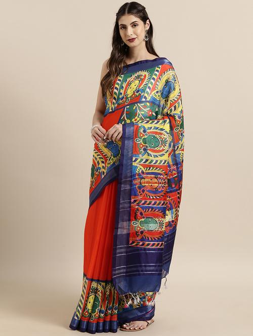 kalamkari woven saree with blouse - 17140952 - Very Small Image - 1