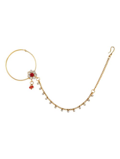 red metal naath nose pin - 17141180 - Very Small Image - 1