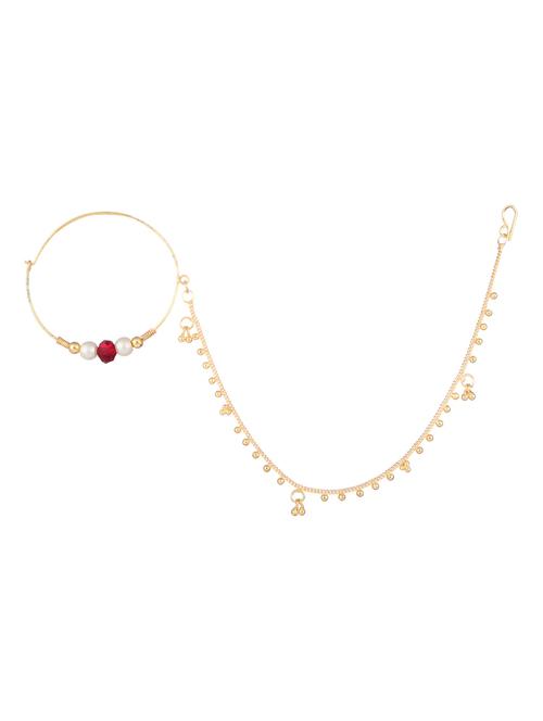 red metal naath nose pin - 17141204 - Very Small Image - 1