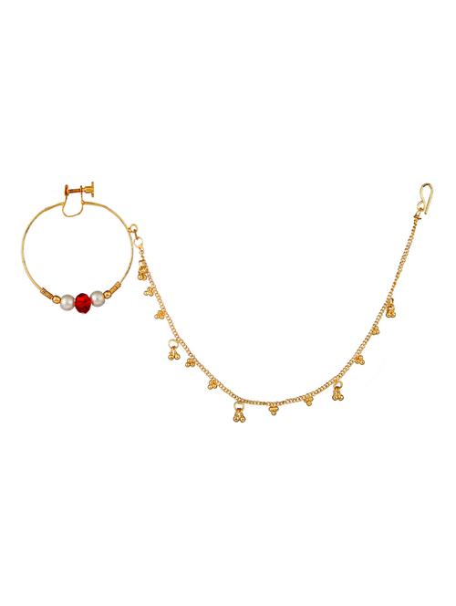 red metal naath nose pin - 17141205 - Very Small Image - 1