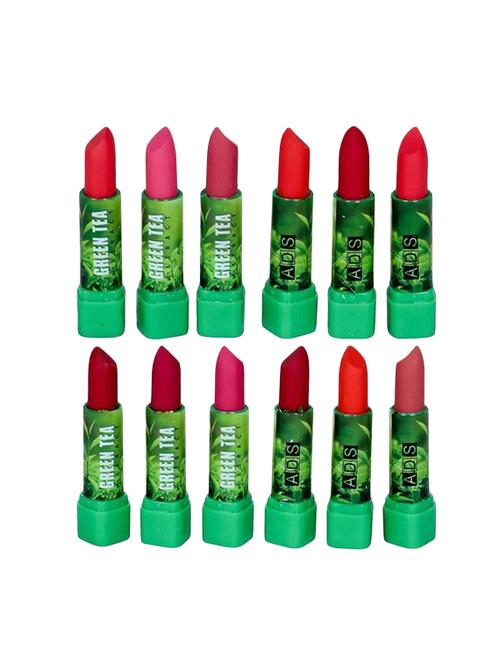 ads pack of 12 green tea matte  lipstick - 17142007 - Very Small Image - 1