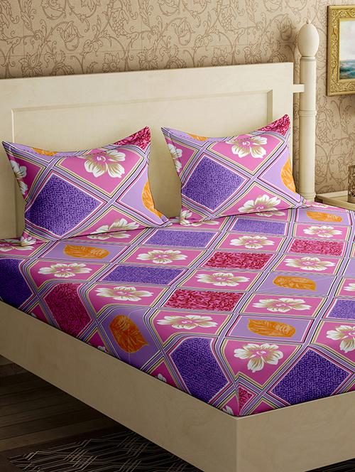  cotton double bedsheet with 2 pillow covers - 17142063 - Very Small Image - 1