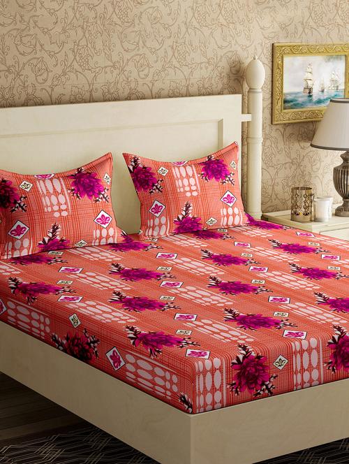   cotton double bedsheet with 2 pillow covers - 17142131 - Very Small Image - 1