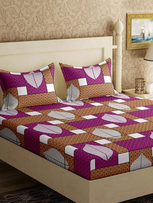   cotton double bedsheet with 2 pillow covers - 17142136 - Very Small Image - 1