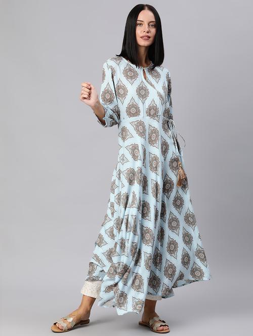 printed angrakha kurta - 17142657 - Very Small Image - 1