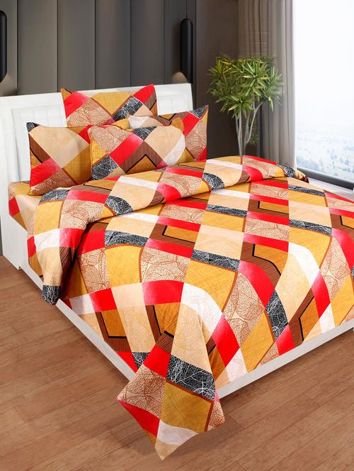 cotton double bedsheet with 2 pillow cover - 17142700 - Very Small Image - 1