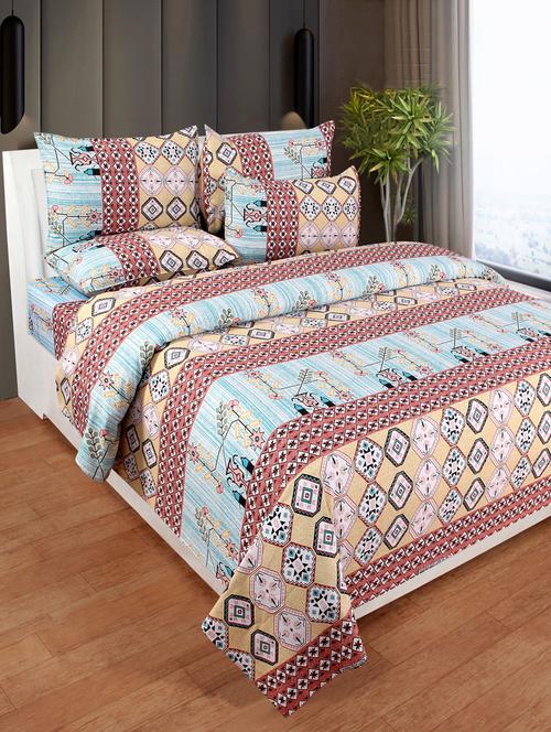 cotton double bedsheet with 2 pillow cover - 17142702 - Very Small Image - 1