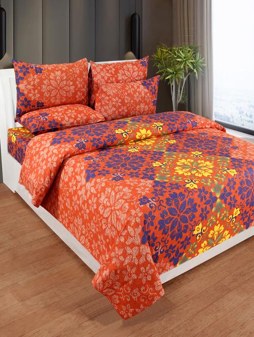 cotton double bedsheet with 2 pillow cover - 17142704 - Very Small Image - 1