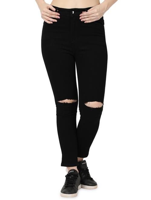 black cotton blend jeans - 17142786 - Very Small Image - 1