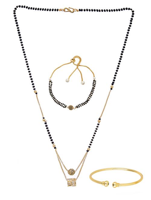 gold beads mangalsutra and bracelet - 17143202 - Very Small Image - 1