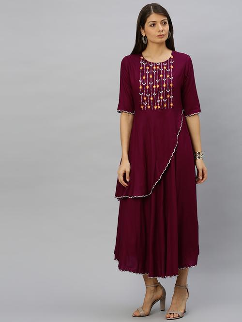 embroidered flared dress  - 17143283 - Very Small Image - 1