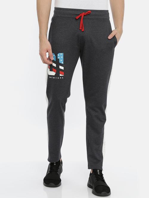 grey printed full length track pant - 17143779 - Very Small Image - 1