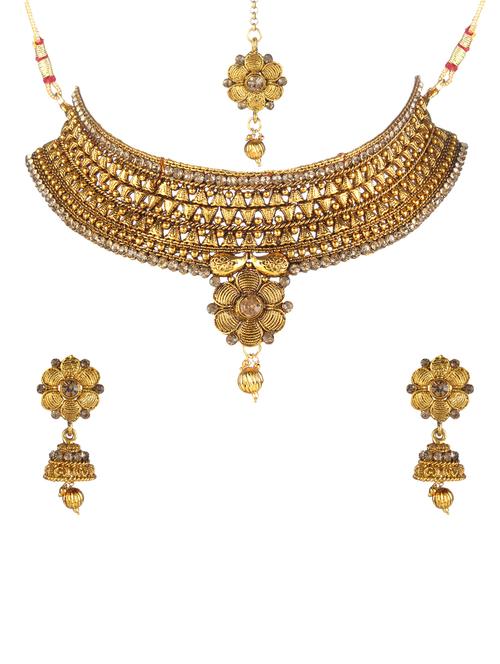 gold metal necklaces and earring - 17143839 - Very Small Image - 1