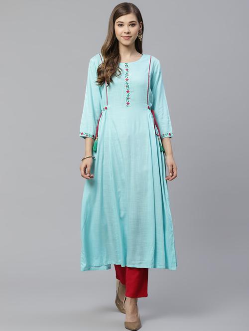 printed  kurta pant set - 17143963 - Very Small Image - 1