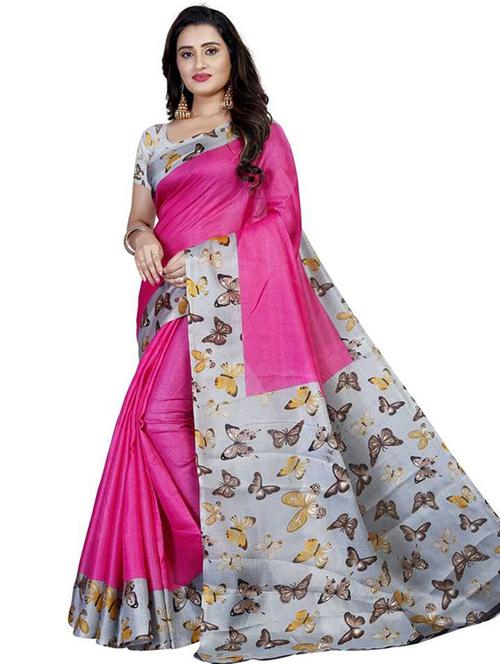 printed mysore silk saree with blouse - 17144018 - Very Small Image - 1