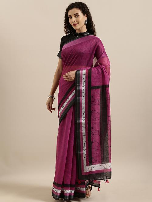 abstract printed saree with blouse - 17145596 - Very Small Image - 1