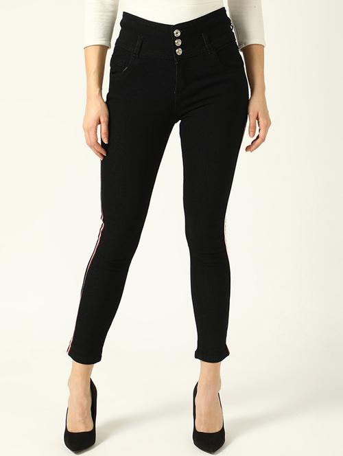 side tape high rise jeans  - 17146247 - Very Small Image - 1