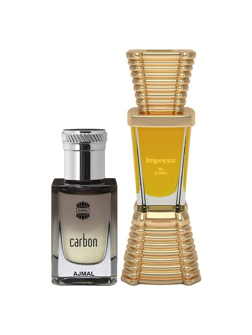 ajmal carbon cp alcohol-free attar 10ml for men and impress cp alcohol-free attar 10ml for men + 2 parfum testers free - 17147075 - Very Small Image - 1