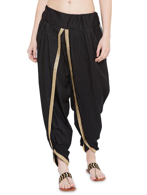 black cotton blend dhoti salwar - 17147686 - Very Small Image - 1