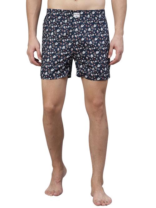 navy blue printed boxer - 17148365 - Very Small Image - 1