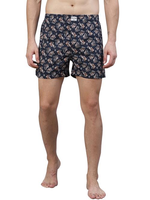 navy blue printed boxer - 17148384 - Very Small Image - 1