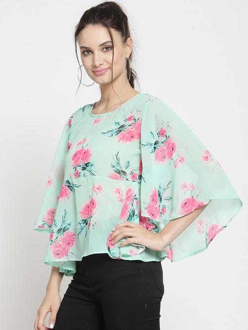round neck floral top  - 17149074 - Very Small Image - 1