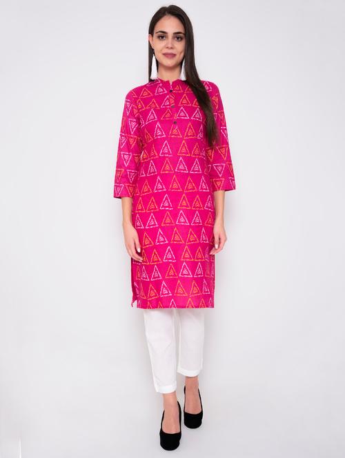 printed straight kurta - 17149726 - Very Small Image - 1
