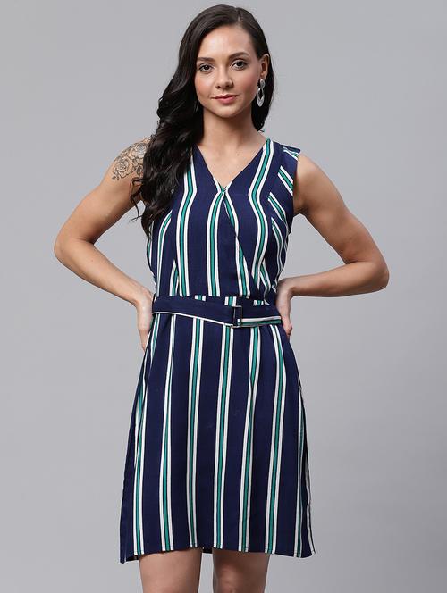 striped a-line dress  - 17149736 - Very Small Image - 1