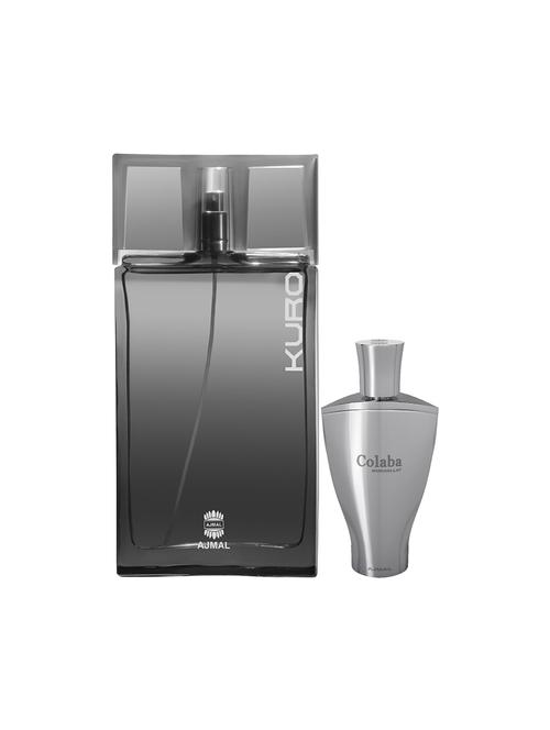 ajmal kuro edp 90ml for men and colaba mukhallat cp alcohol-free attar 14ml for unisex + 2 parfum testers free - 17150403 - Very Small Image - 1