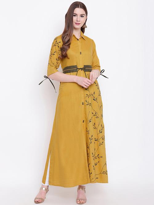 embroidered a-line kurta - 17151763 - Very Small Image - 1