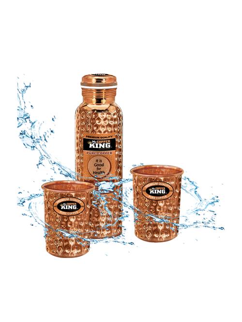  hammered water bottle with 2 tumbler (set of 3) - 17153210 - Very Small Image - 1